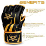 BEAST RAGE Gants de MMA qualité supérieure fabriqués à la Main,Mitaines de Grappling durables à Paume Ouverte pour Le JJB,l'UFC,