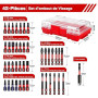 Geinxurn Coffret de 42 Embouts de Vissage en Acier S2 Magnétique, (TX-, TR-, PZ-, PH-, SL-, Hex-) Emoubut pour Tournevis Visseus
