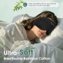 LC-dolida Bambou Masque de Sommeil Écouteur Bluetooth 5.4, 3D Masque de Nuit en Coton Bambou | Écouteurs de Sommeil Zero et 100%