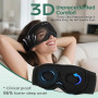 LC-dolida Bambou Masque de Sommeil Écouteur Bluetooth 5.4, 3D Masque de Nuit en Coton Bambou | Écouteurs de Sommeil Zero et 100%