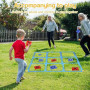 Jeu Géant de Morpion et Puissance 4 1.2m avec Sacs de Lancer - Jeux Extérieur pour Adulte et Enfant, pour Jardin, Plage, Camping