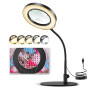 Lampe Loupe sur Pied 10x Grossissante Modelisme 360° LED 5 Couleurs Dimmable - Bureau Eclairante pour Lecture, Réparation et Art