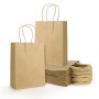 Lot de 40 Sacs Marrons Cabas en Papier Kraft avec Poignées, Cadeaux en Papier Petits sacs de Transport, sacs de Fête pour la Nou