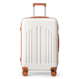 LEADZM Valise Cabine Rigide en ABS Léger, Bagage Cabine 55x35x25, Valise Soute Suitcase de Voyage avec 4 roulettes Spinner (Beig