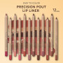 LOPHE 12 Couleurs Lipliner Crayon Set,Nude Crayons à Lèvres,Crayon à Lèvres Onctueux et Crémeux, Imperméable à l'Eau Lèvres Maqu
