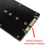 JZK Adaptateur M.2 NGFF SSD vers SATA 2,5 Pouces, 7 mm d'épaisseur boîtier Disque Dur, convertisseur SSD NGFF basé sur clé B & M