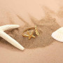 Bague Coquillage Étoile de Mer, Bague Étoile de Mer Dorée Acier Inoxydable Bague Coquillage Réglable Artistique Bijoux Étoile de