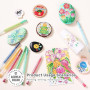 Languo Lot de 216 stylos à encre gel acrylique avec paillettes - 144 stylos de peinture acrylique et 72 stylos à paillettes pour