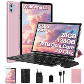 Tablette Android 14 Tablette 10 Pouces avec 20Go RAM+128Go ROM(TF/2To),Octa-Core, WiFi 6, 5G+2.4G WiFi, BT 5.0, GMS Certified, W