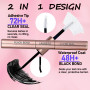 Colle Faux Cils Waterproof LAUBESS Colle Extension Cils Bond and Seal Depose Extension Cils Lash Clusters 10ml (Black/Clear)