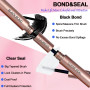 Colle Faux Cils Waterproof LAUBESS Colle Extension Cils Bond and Seal Depose Extension Cils Lash Clusters 10ml (Black/Clear)
