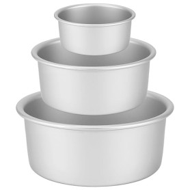 Auddemg Ensemble de 3 moules à gâteau ronds (Ø 10/15/20 cm), moule layer cake professionnel en aluminium anodisé avec fond amovi