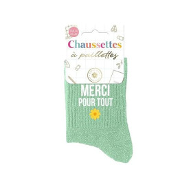 STC Chaussettes paillettes merci pour tout