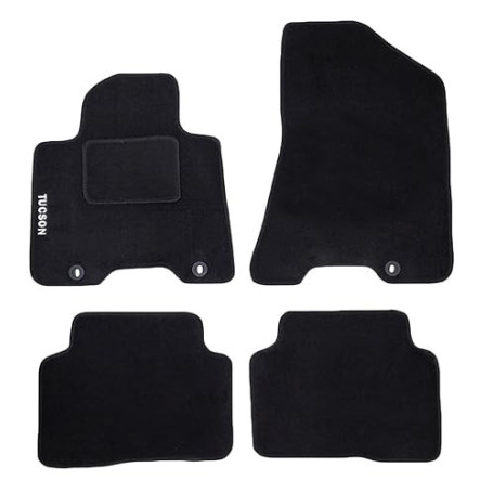 Tapis de Voiture en Moquette avec Logo pour Tucson avec 3 Clips de Fixation de 2016 Jusqu'au modèle 2019