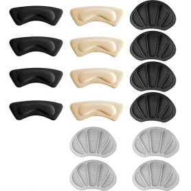 8 Paires Coussinets de Talon, Auto-Adhésif Talon Chaussure, Cousinette Talon de Sport Antidérapant, Empêche Frottements et Ampou