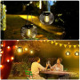 KagoLing Lanterne Solaire Extérieur, Lampe 2 Lumières Suspendues en Métal IP65 pour Jardin, Cour, Balcon - Décoration et Cadeau