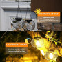 KagoLing Lanterne Solaire Extérieur, Lampe 2 Lumières Suspendues en Métal IP65 pour Jardin, Cour, Balcon - Décoration et Cadeau