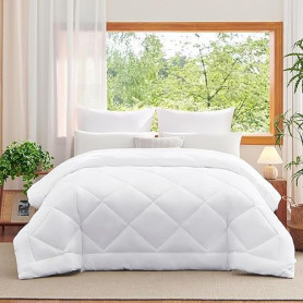 WAVVE Couette 220x240 Tempérée 300GSM en Microfibre, Édredon Lit 2 Personnes 220x240 cm pour Lit 140x190/160x200, Grand Chaud Ép
