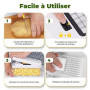 Coupe Legumes Multifonctions, Decoupe Legumes avec 2 Lames Interchangeables, Mandoline Professionnelle Cuisine, Coupe Oignon Man