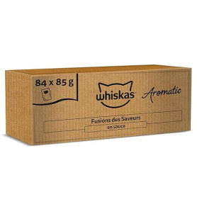 WHISKAS Aromatic Selection Sachets fraîcheur Fusions des Saveurs en Sauce pour Chat Adulte 4 variétés 84x85g