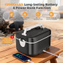 TLPEMN Gamelle Chauffante, 1.2L Electrique Lunch Box Chauffante Rechargeable, Boite Chauffante Repas Portable à Chauffage Rapide
