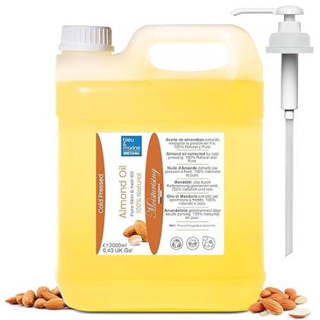 Huile d'Amandes Douces Pressée à Froid, Prévention Vergetures Grossesse | Hydratant Peau Sèche | Démaquillant Naturel | Soin Che