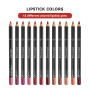 LOPHE 12 Couleurs Lipliner Crayon Set,Nude Crayons à Lèvres,Crayon à Lèvres Onctueux et Crémeux,Imperméable à l'Eau Lèvres Maqui