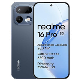 realme 16 Pro 5G Smartphone, 8Go+512Go, Écran AMOLED 144Hz 6,78", Batterie 6500mAh, Caméra 200MP OIS, IP69K, Charge Rapide 45W,