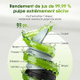 WETIE Extracteur de Jus de Fruits et Légumes Entiers, Extracteurs lents avec Goulotte XXL 120mm, sans BPA, 99% de Rendement, Fac