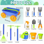 deAO Ensemble de Jardinage avec Brouette Enfants, Pelle, Râteau, Pots de Plantes, Arrosoir, 15PCS Kit de Jeu avec Outils de Jard
