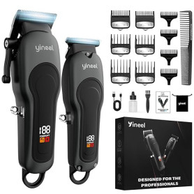 Yineel Tondeuse Cheveux Hommes Professionnelle, Kit Tondeuse Barbe et Cheveux sans Fil, Tondeuse Électrique avec Lame Céramique