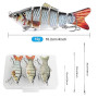 Realure Lot de 3 leurres pour brochet multiarticulés - 15 cm, 23 cm, 30 cm - Leurres de pêche 3D - Leurres coulants lents - Pour