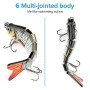 Realure Lot de 3 leurres pour brochet multiarticulés - 15 cm, 23 cm, 30 cm - Leurres de pêche 3D - Leurres coulants lents - Pour