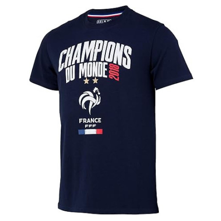 Equipe de FRANCE de football T-Shirt FFF - Champion du Monde 2018 - Collection Officielle