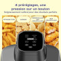 ADIVO Friteuse à Air fryer Verre 4L/1.5L,1500W Bol en Verre Visuel,Double Capacité,4 Modes de Cuisson,Sans Huile & Sans Revêteme