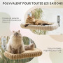 EDAGNY Elegant Hamac pour Chat Pliable - Hamac Chat Fenetre avec réversible et Lavable lit pour, lit de fenêtre Supporte jusqu'à