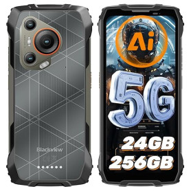 Blackview BL7000 AI Telephone Portable Incassable Android 15 Téléphone Incassable, 256Go+24Go/2To TF, 5G Ruggedisé Débloqué 6,78
