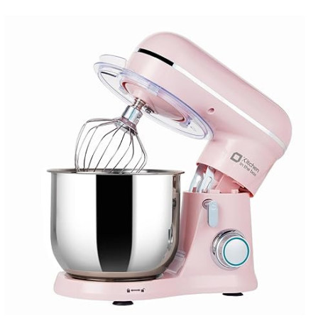 Robot Pâtissier 3.5L Compact, Kitchen in the box 10 Vitesses + Pulse, Léger 2,9 kg, Bol Inox, 3 Accessoires, Mini Robot Cuisine