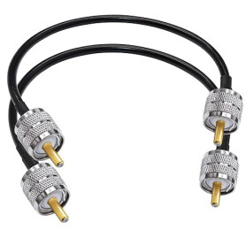 TUOLNK PL-259 Câble de raccordement RG58 UHF mâle à mâle à faible perte 50 ohms CB Radio Câble coaxial 12 pouces (30 cm) SO239 C