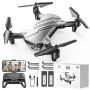 DEERC Mini Drone avec caméra quadricoptère 1080P pour enfants ou adultes avec 2 batteries, pliable, commutation automatique de l