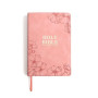 KJV Sainte Bible, impression géante avec références croisées, toucher cuir rose doux avec motif floral, index du pouce, marqueur