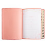KJV Sainte Bible, impression géante avec références croisées, toucher cuir rose doux avec motif floral, index du pouce, marqueur