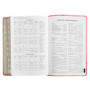 KJV Sainte Bible, impression géante avec références croisées, toucher cuir rose doux avec motif floral, index du pouce, marqueur