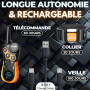 PAWPRO Collier de Dressage, Portée de 3km, Mode Lumière Nocturne, Guide de Dressage Inclus, 124 Niveaux d’Entraînement, BIP Vibr