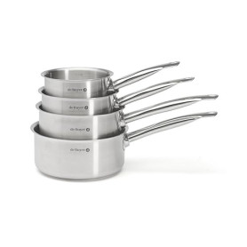 De Buyer - Lot de 4 casseroles PRIM'APPETY - 14/16/18/20 cm -, Inox 18/10 de Qualité Professionnelle, Fond Magnétique Épais pour