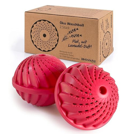 Hinrichs 2 x Boule de Lavage Machine a Laver- Lavage Linge avec Perles en Céramique - Laver sans Lessive - Pour env. 1500 lavage