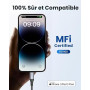 RAVIAD Câble USB C vers Lightning 1M [MFi Certifié] Câble USB C Lightning Charge Rapide Power Delivery Compatible avec iPhone 14