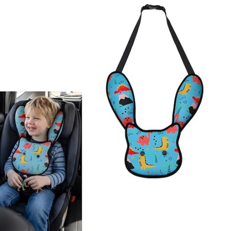 Devineresse Kinder Auto Gurtpolster, Coussin De Ceinture De Sécurité Motif Dinosaure, Polyester, Oreiller De Sommeil Enfant Auto