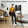 Dmsky Bouclier d'isolation de microphone avec filtre anti-pop et trépied, pliable, avec triple isolation sonore, haute densité,