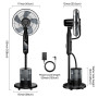NebulaFlow Ventilateur Brumisateur, 2026 Amélioré Réservoir 4L, 7,5H Ventilateur sur pied, Minuterie, 5 vitesses 3 modes, Ventil